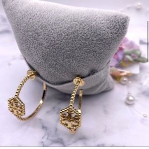 Tory Burch hexagon hoops. Like new.